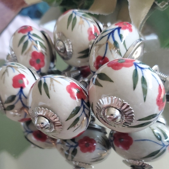 Floral Ceramic Drawer Knobs - Picture 2 of 5